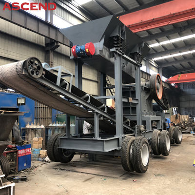 Trailer Mounted Portable Mobile Diesel Engine Stone Jaw Crusher Station Plant Machine