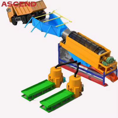 Professional model GTS20 alluvial gold washing machine with rotary trommel screen sluice box