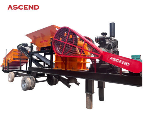 Mobile Jaw Crusher With Wheels And Trailer By Diesel Driven For Marble Gravel Limestone Crushing