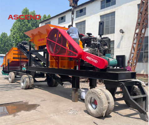 Mobile Jaw Crusher With Wheels And Trailer By Diesel Driven For Marble Gravel Limestone Crushing