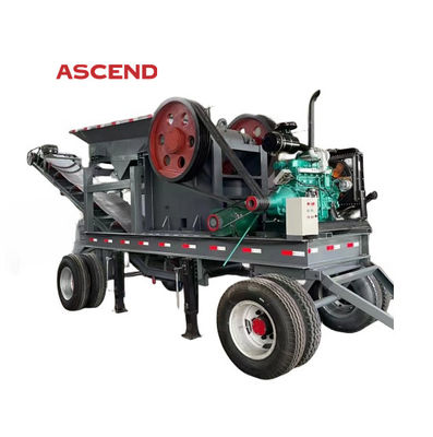50 100 T/h Capacity Diesel Engine Mobile Jaw Crusher With Wheels And Trailer For Sand Stone Processing Production Lines