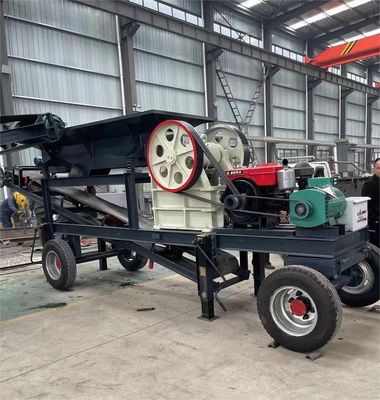 50 100 T/h Capacity Diesel Engine Mobile Jaw Crusher With Wheels And Trailer For Sand Stone Processing Production Lines