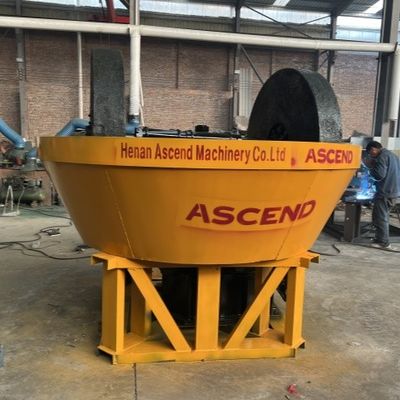 Double Rollers Wet Pan Mill 1100 1200 Model Gold Powder Making Machine With 400 500 Kg Per Hour Output Size 150 Mesh