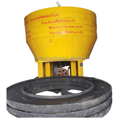 Output Size 150 Mesh Gold Silver Ore Grinding Machine 0.5tph Capacity Water Wet Pan Mills With Double Two Rollers