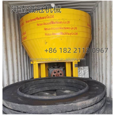 Output Size 150 Mesh Gold Silver Ore Grinding Machine 0.5tph Capacity Water Wet Pan Mills With Double Two Rollers